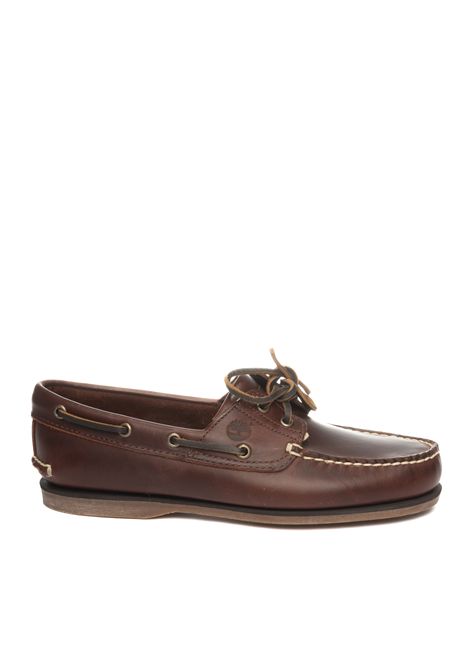 Dark brown leather boat mocassin TIMBERLAND | TB0250772141PELLE-BROWN